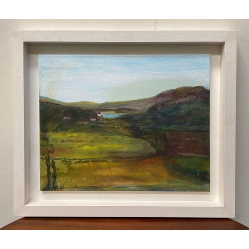 48 - TERRY DELANEY (Irish, 20th Century), “LAKEVIEW”, oil on canvas, signed lower right, inscription vers... 