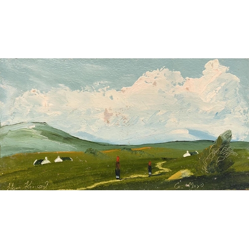 50 - ADAM KOS (Irish, 20th Century), “MAYO LANDSCAPE”, oil on board, signed and dated 2002 lower left, ti... 