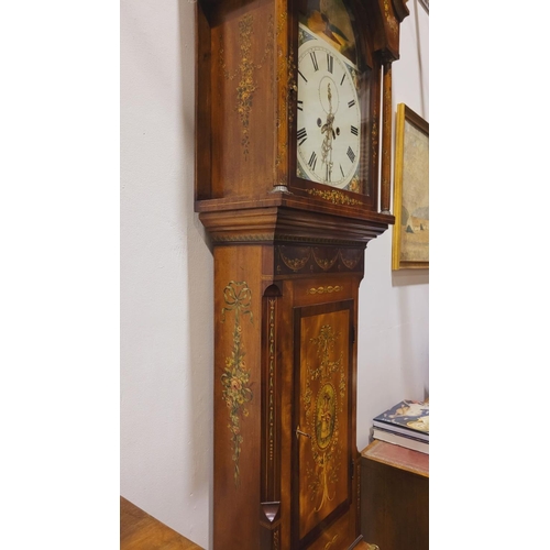 54 - AN EXCEPTIONAL 19TH CENTURY MAHOGANY, ROSEWOOD & SATINWOOD 8 DAY STRIKING LONGCASE CLOCK, this is a ... 