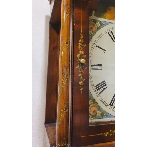 54 - AN EXCEPTIONAL 19TH CENTURY MAHOGANY, ROSEWOOD & SATINWOOD 8 DAY STRIKING LONGCASE CLOCK, this is a ... 