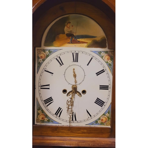 54 - AN EXCEPTIONAL 19TH CENTURY MAHOGANY, ROSEWOOD & SATINWOOD 8 DAY STRIKING LONGCASE CLOCK, this is a ... 