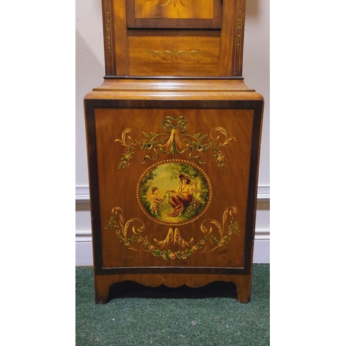 54 - AN EXCEPTIONAL 19TH CENTURY MAHOGANY, ROSEWOOD & SATINWOOD 8 DAY STRIKING LONGCASE CLOCK, this is a ... 