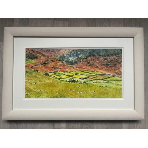 64 - KATIE BUTTIMER, (IRISH, 20TH CENTURY), SHEEP OF WEST CORK, acrylic on paper; framed with non-reflect... 