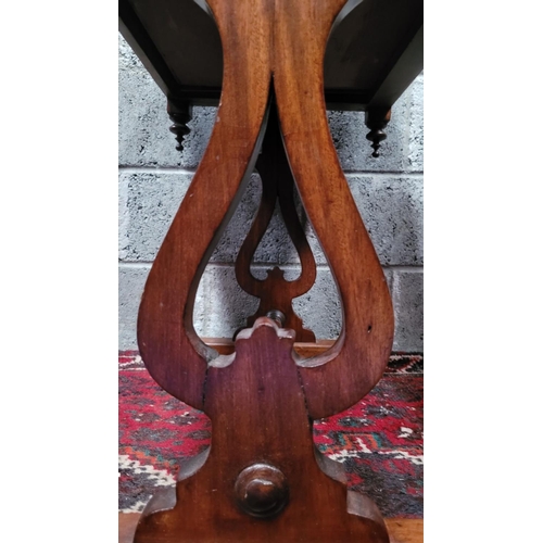 67 - A VERY FINE 19TH CENTURY MAHOGANY SIDE / HALL TABLE, with a single drawer to the frieze having a pai... 