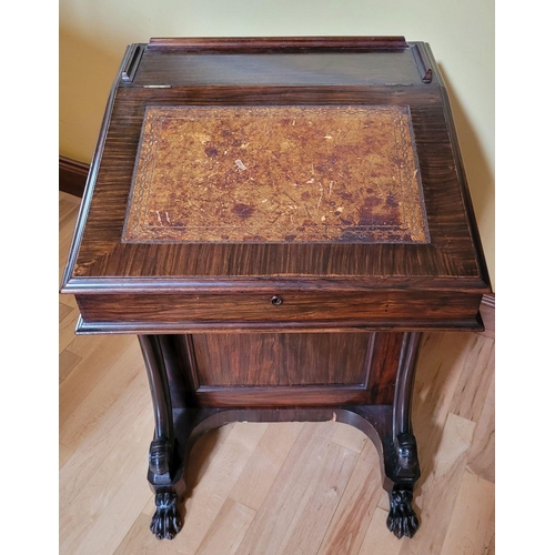 71 - A GOOD QUALITY 19TH CENTURY ROSEWOOD ‘DAVENPORT’ DESK, with low rise gallery edges to the top and a ... 