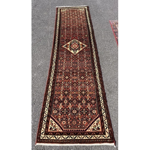 77 - A PERSIAN HUSSENARD RUNNER RUG, material: hand spun wool with natural organic dyes; design: this rug... 