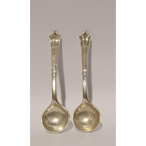 84 - A COLLECTION OF SPOONS INCLUDES SILVER; (i) A pair of silver salt spoons, Birmingham, 1996, maker’s ... 