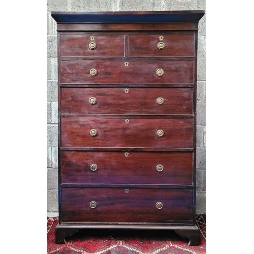 91 - A VERY GOOD QUALITY 19TH CENTURY GEORGIAN STYLE 7 DRAWER MAHOGANY CHEST OF DRAWERS, the graduated dr... 