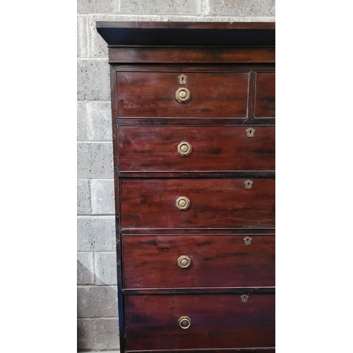 91 - A VERY GOOD QUALITY 19TH CENTURY GEORGIAN STYLE 7 DRAWER MAHOGANY CHEST OF DRAWERS, the graduated dr... 