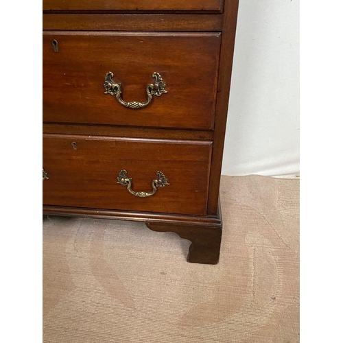 92 - AN IRISH MAHOGANY SEVEN DRAWER TALLBOY CHEST, fluted dentil cornice above carved panel, seven drawer... 