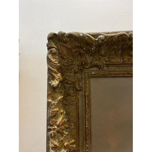 97 - A LATE 19TH/EARLY 20TH CENTURY GILT FRAMED OIL ON CANVAS, depicting lake/river landscape, signed ind... 