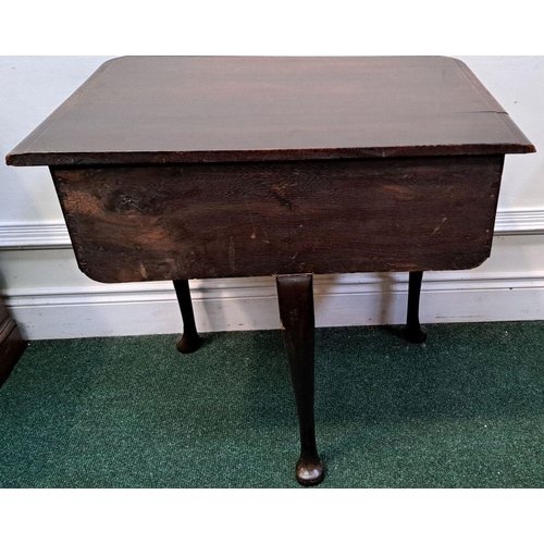 10 - AN IMPORTANT IRISH QUEEN ANNE SIDE TABLE with original brass handle and clam cartouche centre; wave ... 