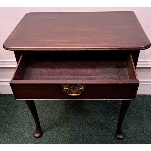 10 - AN IMPORTANT IRISH QUEEN ANNE SIDE TABLE with original brass handle and clam cartouche centre; wave ... 