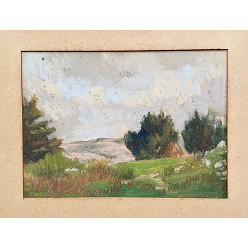 102 - ROGER MAY (20th Century), 'WHITE MOUNTAIN', oil on canvas board, signed lower left, inscribed with t... 