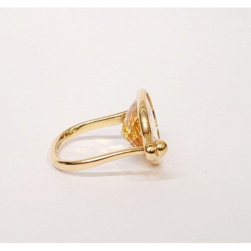 108 - A REALLY BEAUTIFUL VIVIANNA TORUN FOR GEORG JENSEN ‘SAVANNAH’ 18CT YELLOW GOLD CITRINE RING, crafted... 