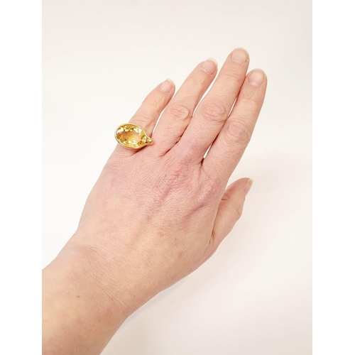 108 - A REALLY BEAUTIFUL VIVIANNA TORUN FOR GEORG JENSEN ‘SAVANNAH’ 18CT YELLOW GOLD CITRINE RING, crafted... 