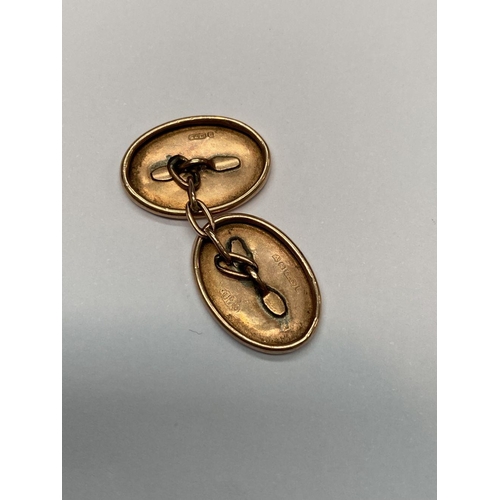 124 - TWO PAIRS OF 9CT GOLD CUFFLINKS, first with engine cut design, Marked 9ct Makers mark EAP to reverse... 