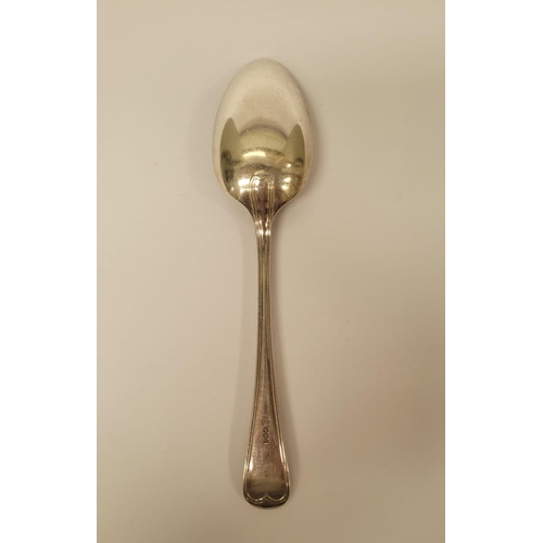 141 - A GOOD QUALITY EARLY 20TH CENTURY SOLID SILVER SERVING SPOON, maker’s mark GB & S for Cooper Brother... 