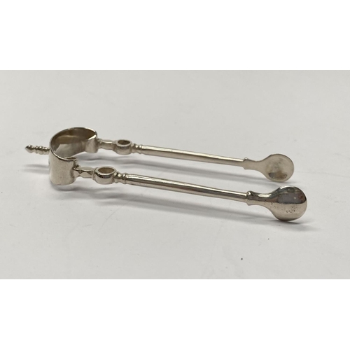 225 - A CASED PAIR OF SHEFFIELD SILVER SUGAR TONGS, Maker Thomas Bradbury & Sons Ltd, Arundel Street, Shef... 