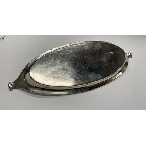 24 - A GEORGE III SILVER CANDLE SNUFFER TRAY, Maker Thomas Daniell London, 1790, engraved crest with hera... 