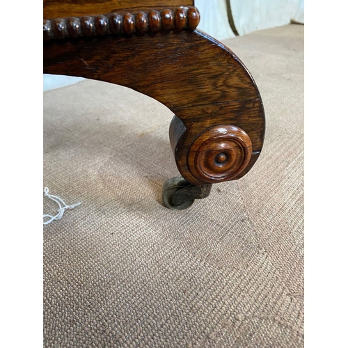 25 - A REGENCY ROSEWOOD CARD TABLE, with crossbanding to top, decorative brass inlay to frieze, opening t... 