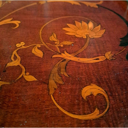 50 - AN EDWARDIAN NEO-CLASSICAL SERVING TRAY richly detailed marquetry, with images of acanthus vines, an... 