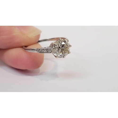 64 - A LOVELY SOLITAIRE DIAMOND RING, a perfect gift for the one you love! The central raised crown set d... 