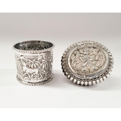 118 - TWO VERY FINE LATE 19TH CENTURY INDIAN SILVER ITEMS; (i) A beautifully crafted & decorated silver na... 