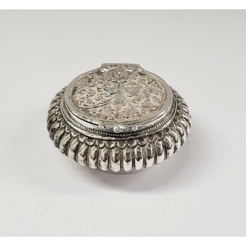 118 - TWO VERY FINE LATE 19TH CENTURY INDIAN SILVER ITEMS; (i) A beautifully crafted & decorated silver na... 