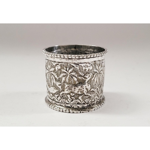 118 - TWO VERY FINE LATE 19TH CENTURY INDIAN SILVER ITEMS; (i) A beautifully crafted & decorated silver na... 