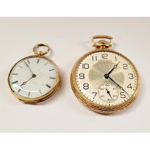 132 - TWO POCKET / FOB WATCHES; (i) A 14K ROLLED GOLD SOUTH-BEND 21 JEWEL FOB / POCKET WATCH, by South Ben... 