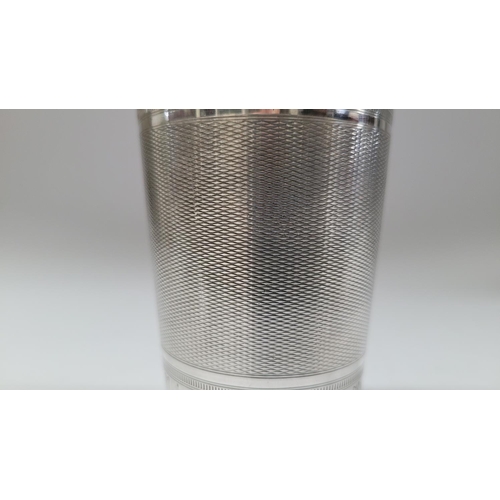 17 - A LATE 19TH CENTURY SILVER CUP DECORATED BEAUTIFULLY WITH A COMBINATION OF BRIGHTCUT & ENGINE-CUT DE... 