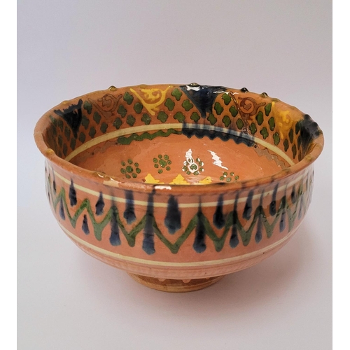 189 - A VERY GOOD MIXED POTTERY LOT; includes (i) a large handmade clay pottery bowl with colourful glazed... 