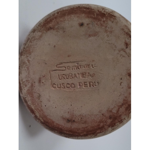 189 - A VERY GOOD MIXED POTTERY LOT; includes (i) a large handmade clay pottery bowl with colourful glazed... 