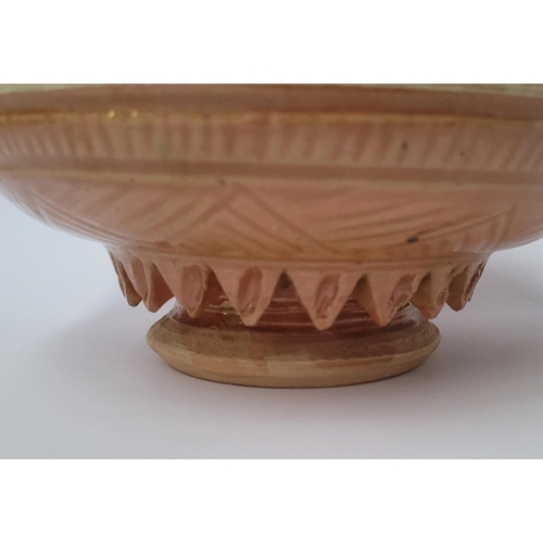 189 - A VERY GOOD MIXED POTTERY LOT; includes (i) a large handmade clay pottery bowl with colourful glazed... 