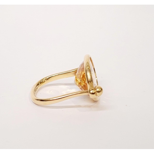 19 - A REALLY BEAUTIFUL VIVIANNA TORUN FOR GEORG JENSEN ‘SAVANNAH’ 18CT YELLOW GOLD CITRINE RING, crafted... 