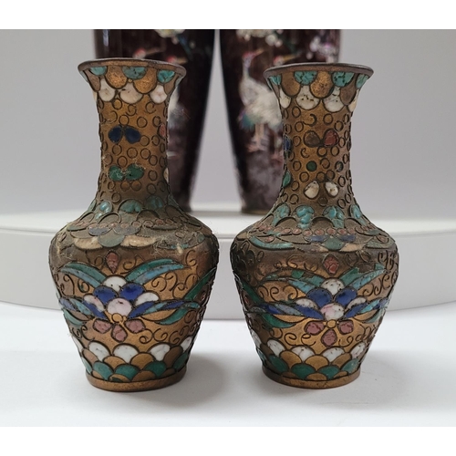 192 - A COLLECTION OF SMALL VASES; Various designs & styles, includes, 2 x medium sized Japanese reverse p... 