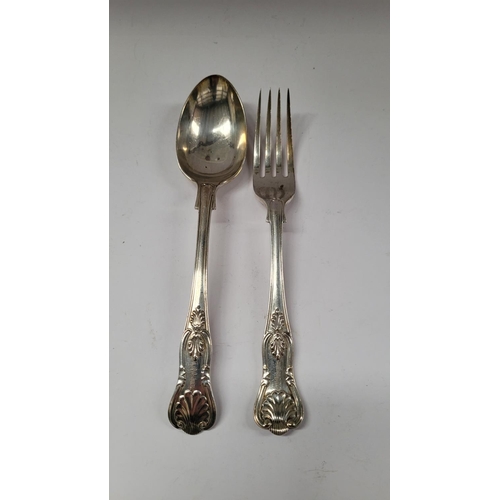 195 - A COLLECTION OF LATE 19TH / EARLY 20TH CENTURY SILVER & SILVER PLATE CUTLERY, including (i) a Sheffi... 