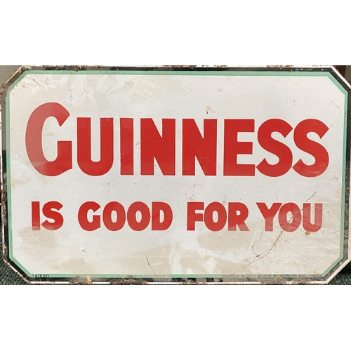 238 - A VINTAGE GUINNESS ENAMEL ADVERTISING SIGN, nice original sign reading ‘Guinness sold here’ to front... 