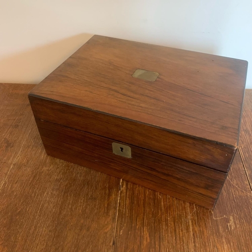 241 - A GOOD VICTORIAN MAHOGANY SEWING / LETTER BOX, containing a collection of six glass paperweights. 
D... 