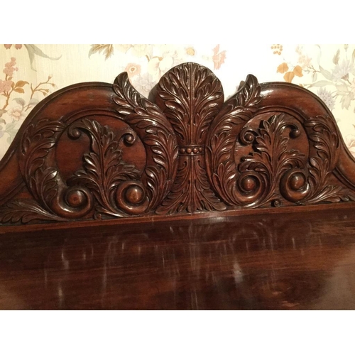 245 - A FANTASTIC ANGLO-INDIAN HAND CARVED MAHOGANY SIDEBOARD, with raised serpentine shaped back gallery ... 