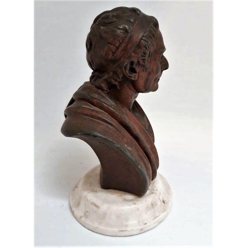 31 - AFTER JEAN-ANTOINE HOUDON (1741-1828) BUST OF JEAN-JACQUES ROUSSEAU (1712-1778), the classical bust ... 