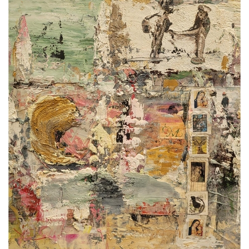 33 - JOHN KINGERLEE, (IRISH, 20TH CENTURY), OLD FRIENDS, mixed media on paper, signed with monogram lower... 