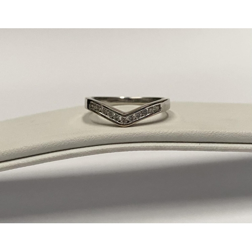 37 - A PAIR OF ELEGANT 18CT WHITE GOLD DIAMOND WEDDING BANDS, both set with eleven round cut diamonds, bo... 