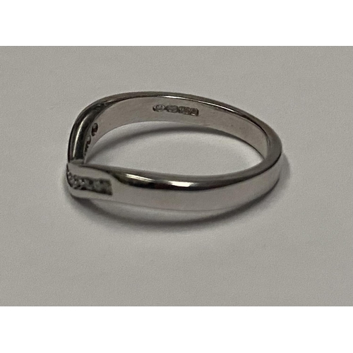 37 - A PAIR OF ELEGANT 18CT WHITE GOLD DIAMOND WEDDING BANDS, both set with eleven round cut diamonds, bo... 