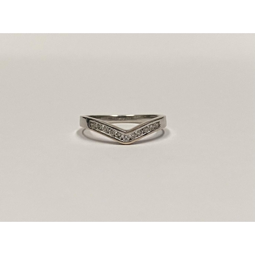 37 - A PAIR OF ELEGANT 18CT WHITE GOLD DIAMOND WEDDING BANDS, both set with eleven round cut diamonds, bo... 