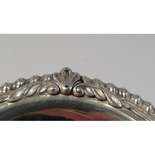 51 - A MID CENTURY IRISH SILVER PIN DISH / COIN DISH – with scrolling foliage design to the rim, maker’s ... 