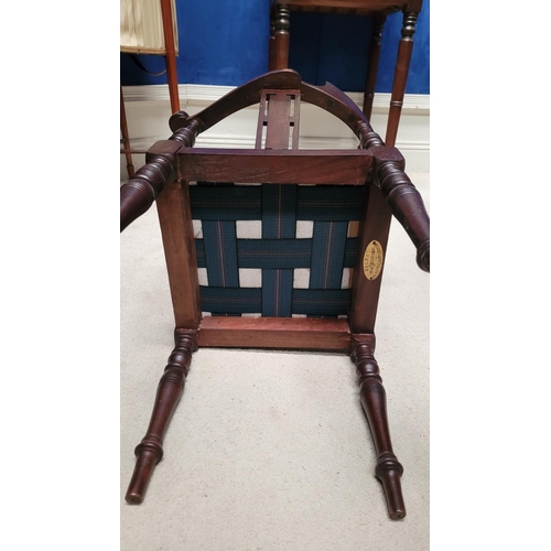 73 - A JAMES SHOOLBRED & CO. MINIATURE / CHILD’S CORNER CHAIR, with beautifully inlaid detail, the crest ... 