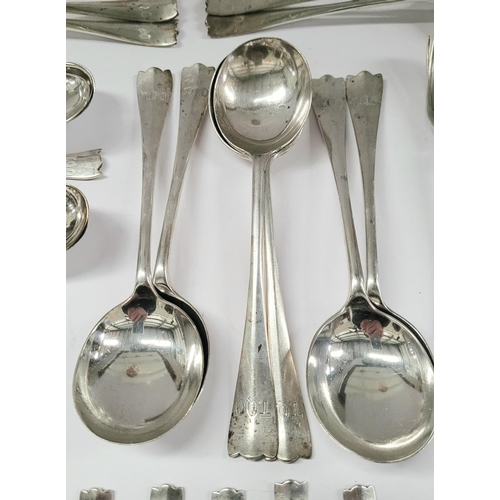 95 - A SILVER CUTLERY LOT: includes a mix of dates & maker’s; Birmingham, date letter ‘G’ for 1931, maker... 