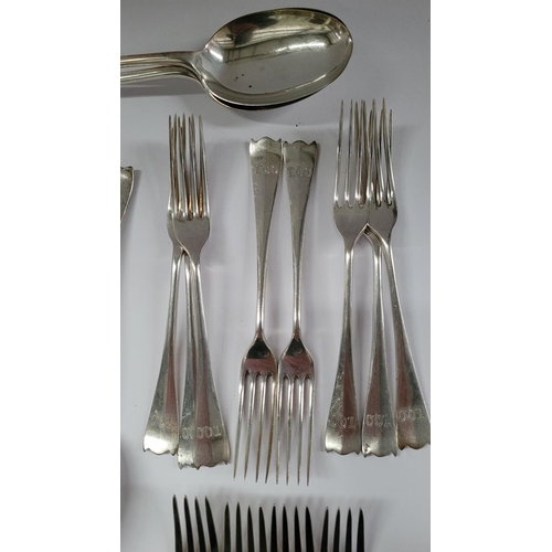 95 - A SILVER CUTLERY LOT: includes a mix of dates & maker’s; Birmingham, date letter ‘G’ for 1931, maker... 